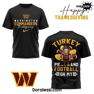 Washington Commanders Happy Thankgiving Day 2024 Limited Editon Black T-shirt