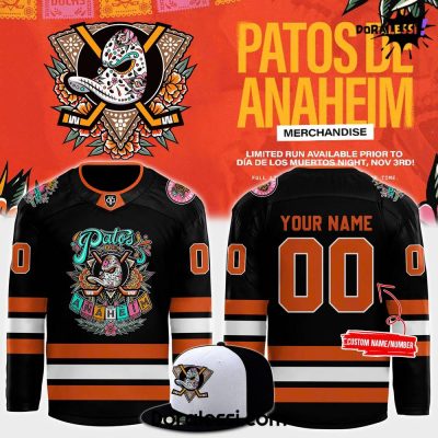 Anaheim Ducks Dia de Muertos Custom Black Hockey Jersey