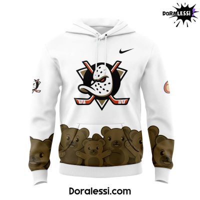 Anaheim Ducks Teddy Bear Toss White Hoodie