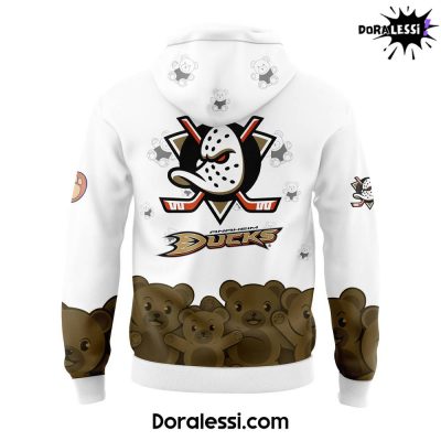 Anaheim Ducks Teddy Bear Toss White Hoodie