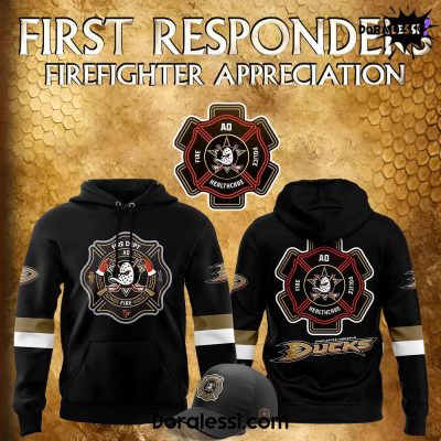 Anaheim Ducks x 2025 Firefighter Appreciation Night Premium Limited Black Hoodie