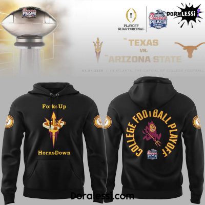 Arizona State Sun Devil Football NCAA “Forks Up, Horns Down” Black Hoodie