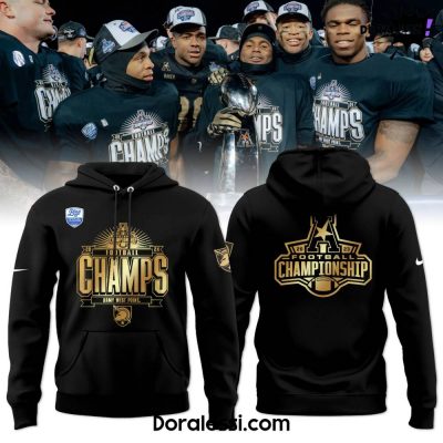 Army Black Knights 2024 AAC Football Conference Champions Black Hoodie