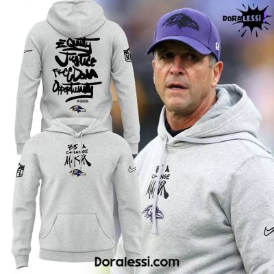 Baltimore Ravens NFL Be A Change Maker Grey Hoodie