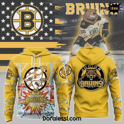 Boston Bruins Cracked The Ice With A Thunderous Slapshot Yellow Hoodie