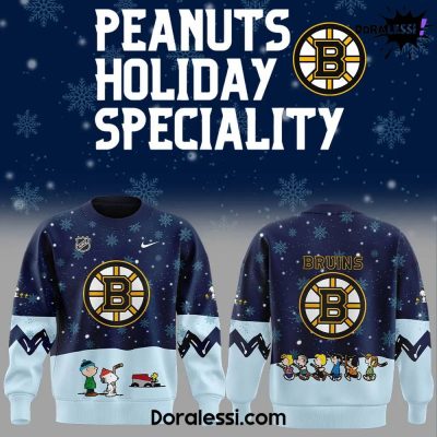 Boston Bruins Peanuts & Snoopy Night Navy Sweatshirt