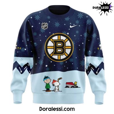 Boston Bruins Peanuts & Snoopy Night Navy Sweatshirt