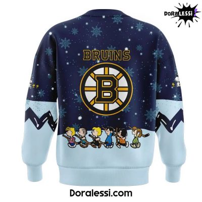 Boston Bruins Peanuts Snoopy Night Navy Sweatshirt