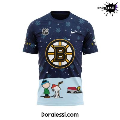 Boston Bruins Peanuts & Snoopy Night Navy Tshirt