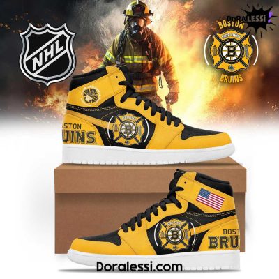 Boston Bruins X Firefighter Appreciation Night Premium Limited Air Jordan 1 Shoes