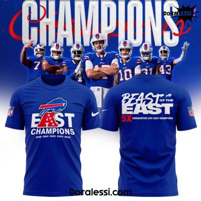 Buffalo Bills 2024 AFC East Division Champions “BEAST OF THE EAST” Tee