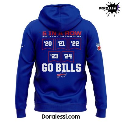 Buffalo Bills 5 In A Row AFC East Division Champions Hoodie