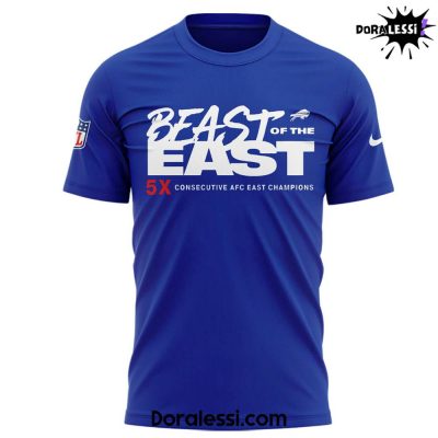 Buffalo Bills 5 In A Row AFC East Division Champions Tee