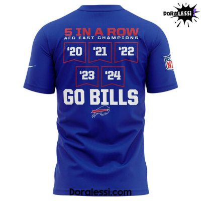 Buffalo Bills 5 In A Row AFC East Division Champions Tee