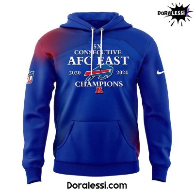 Buffalo Bills 5X Consecutive AFC Est 2020-2024 Champions Limited Hoodie