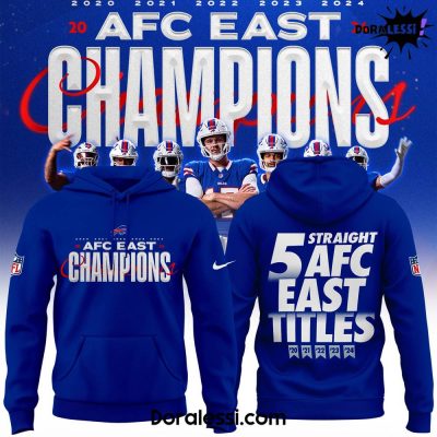 Buffalo Bills Royal 5 Straight AFC East Titles 2020-2024 Hoodie