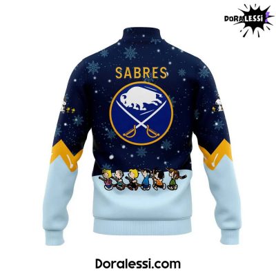 Buffalo Sabres Peanuts Snoopy Night Navy Baseball Jacket