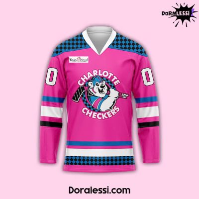 Charlotte Checkers 2024 Neon Night Hockey Jersey