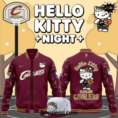 Cleveland Cavaliers x Hello Kitty Night 2024 Premium Limited Baseball Jacket