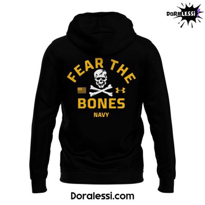 Coach Brian Newberry Navy Midshipmen Fear The Bones Black Zip Hoodie