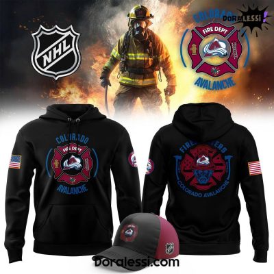 Colorado Avalanche 2025 Firefighter Appreciation Night Black Hoodie