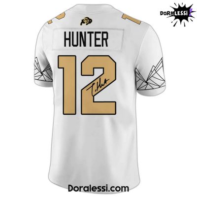 Colorado Buffaloes X Heisman Travis Hunter Signature White Football Jersey