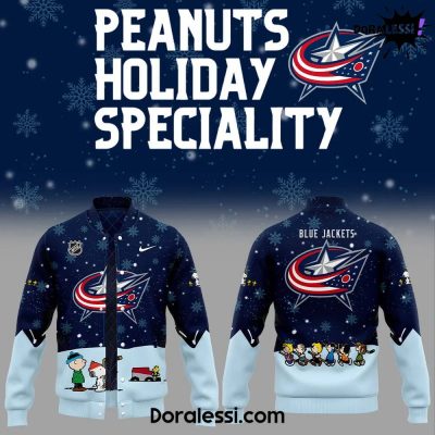 Columbus Blue Jackets Peanuts & Snoopy Night Navy Baseball Jacket