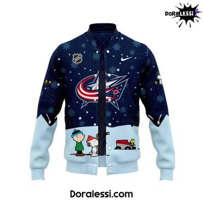 Columbus Blue Jackets Peanuts & Snoopy Night Navy Baseball Jacket