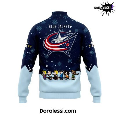 Columbus Blue Jackets Peanuts Snoopy Night Navy Baseball Jacket