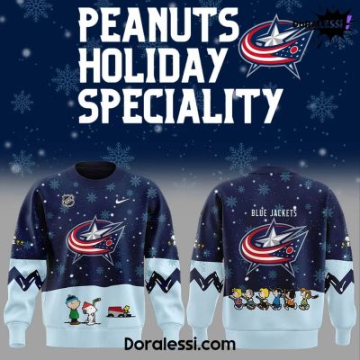 Columbus Blue Jackets Peanuts & Snoopy Night Navy Sweatshirt