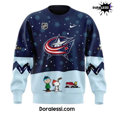 Columbus Blue Jackets Peanuts & Snoopy Night Navy Sweatshirt