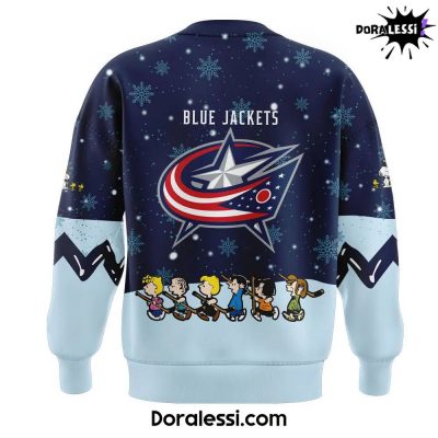 Columbus Blue Jackets Peanuts Snoopy Night Navy Sweatshirt