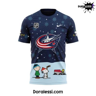 Columbus Blue Jackets Peanuts & Snoopy Night Navy TShirt