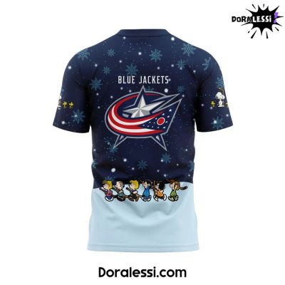 Columbus Blue Jackets Peanuts Snoopy Night Navy TShirt