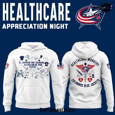 Columbus Blue Jackets x 2025 Healthcare Appreciation Night Premium White Hoodie