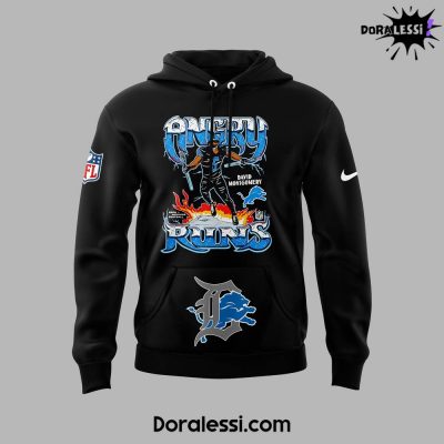 Detroit Lions 2024 Angry Runs Premium Limited Black Hoodie