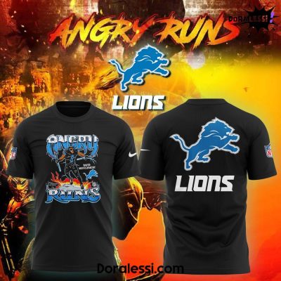 Detroit Lions 2024 Angry Runs Premium Limited Black Shirt