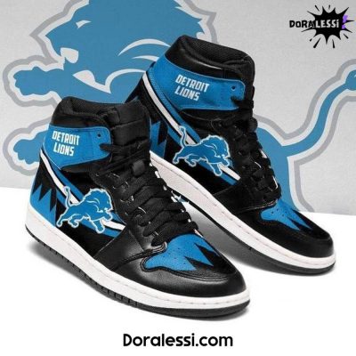 Detroit Lions Blue Black Air Jordan 1 Sneaker