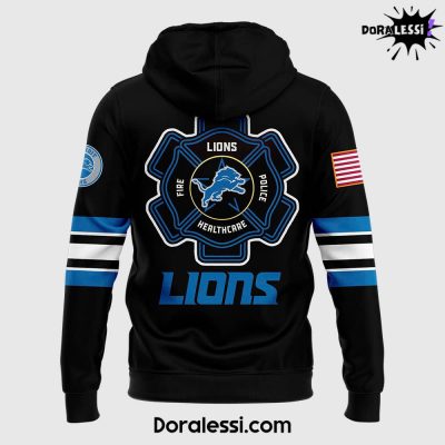 Detroit Lions x 2024 Firefighter Appreciation Night Premium Limited Pullover Hoodie 3