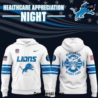 Detroit Lions x 2025 Healthcare Appreciation Night Premium Limited White Hoodie