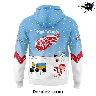 Detroit Red Wings Peanuts Snoopy Night Blue Hoodie