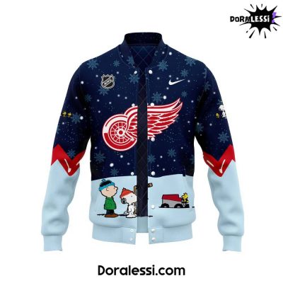 Detroit Red Wings Peanuts & Snoopy Night Navy Baseball Jacket