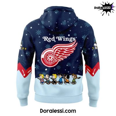 Detroit Red Wings Peanuts Snoopy Night Navy Hoodie