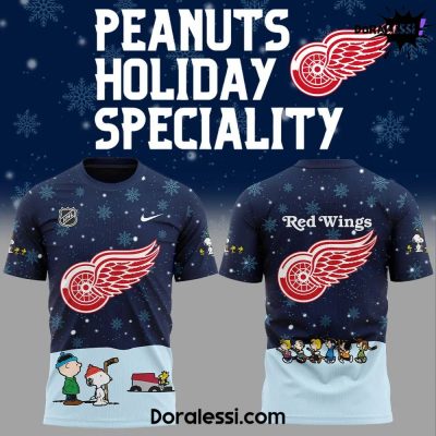 Detroit Red Wings Peanuts & Snoopy Night Navy TShirt