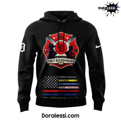 Detroit Tigers National First Responder Day Black Hoodie