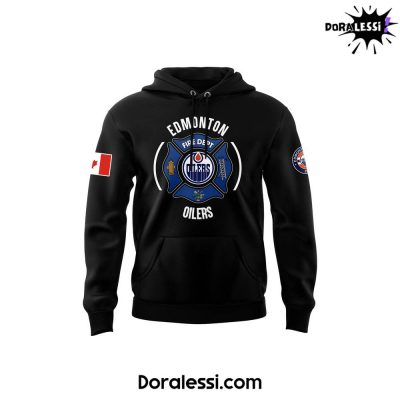 Edmonton Oilers 2025 Firefighter Appreciation Night Black Hoodie