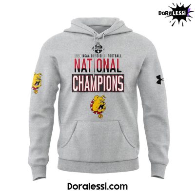 Ferris State Football 2024 NCAA DIVISION II NATIONAL CHAMPIONSHIP Gray Hoodie