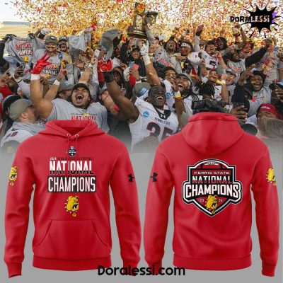 Ferris State Football 2024 NCAA DIVISION II NATIONAL CHAMPIONSHIP Red Hoodie