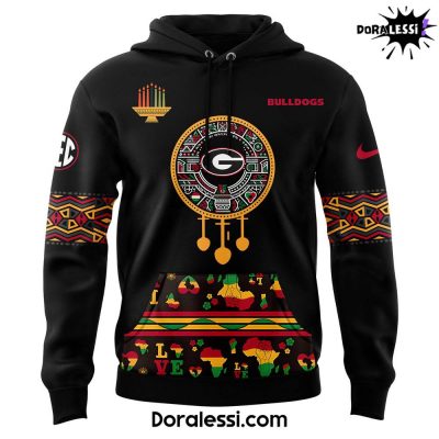 Georgia Bulldogs Happy Kwanzaa Premium Limited Black Hoodie