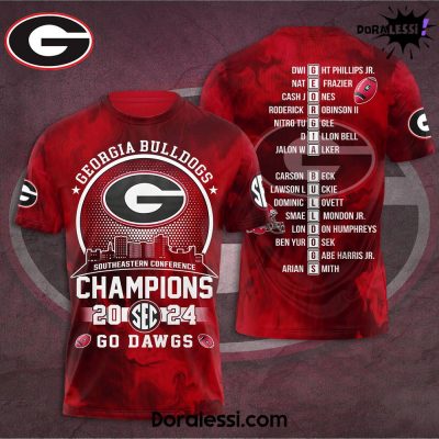 Georgia Bulldogs Word Scramble Champions Player Shirt